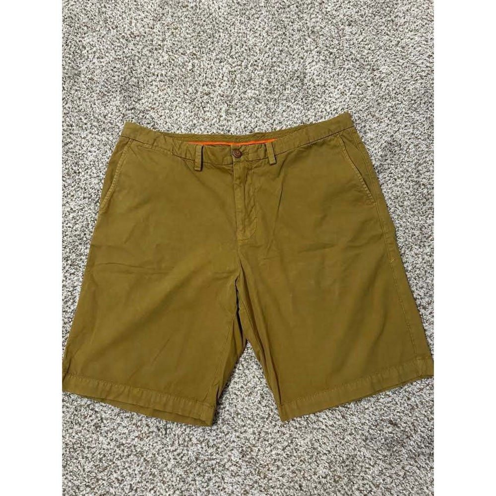 Tommy Bahama Boracay Shorts Mens 36 Mustard Tan 100% Pima Cotton Chino 9.5in